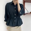 New ArrivalS Open Run Women S Collared String waiSt Shirt Jacket