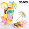 10cm Cocktail Umbrell Wooden Fruit Sticks New Cocktail Fork  Picnic Wedding
