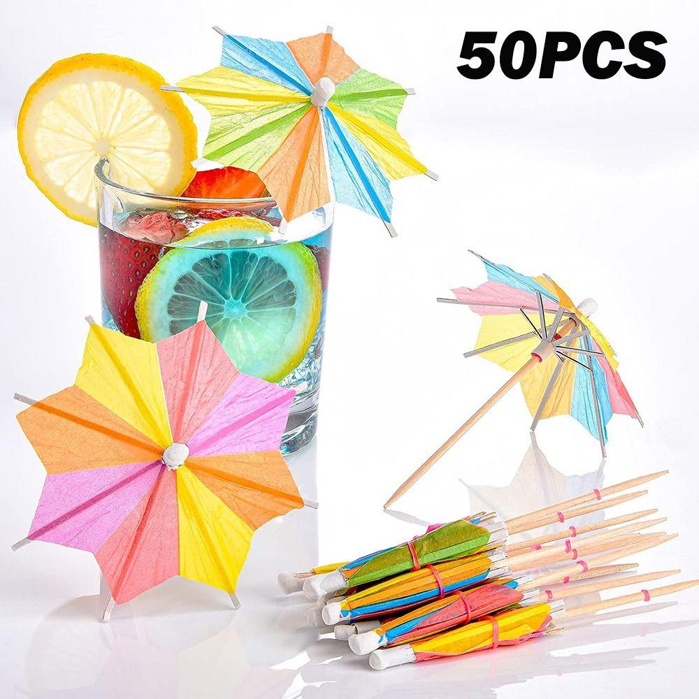 Jednorázové koktejlové deštníčky Dřevěná párátka na ovoce Nová koktejlová vidlička Piknik Svatba