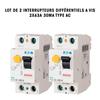 Lot de 2 interrupteurs différentiels pfgm, 2x63a 30ma type ac