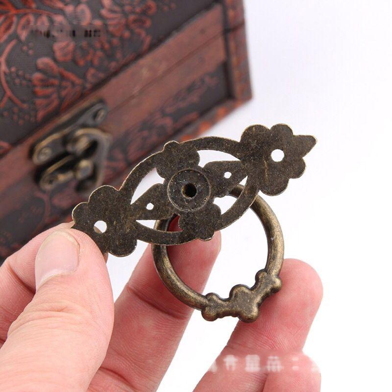 DIY Möbelgriffe Vintage Schubladengriffe Mini Schrankgriff Ring Holz für Koffer Box Dekorative Griffe Nicht leicht ausbleichend