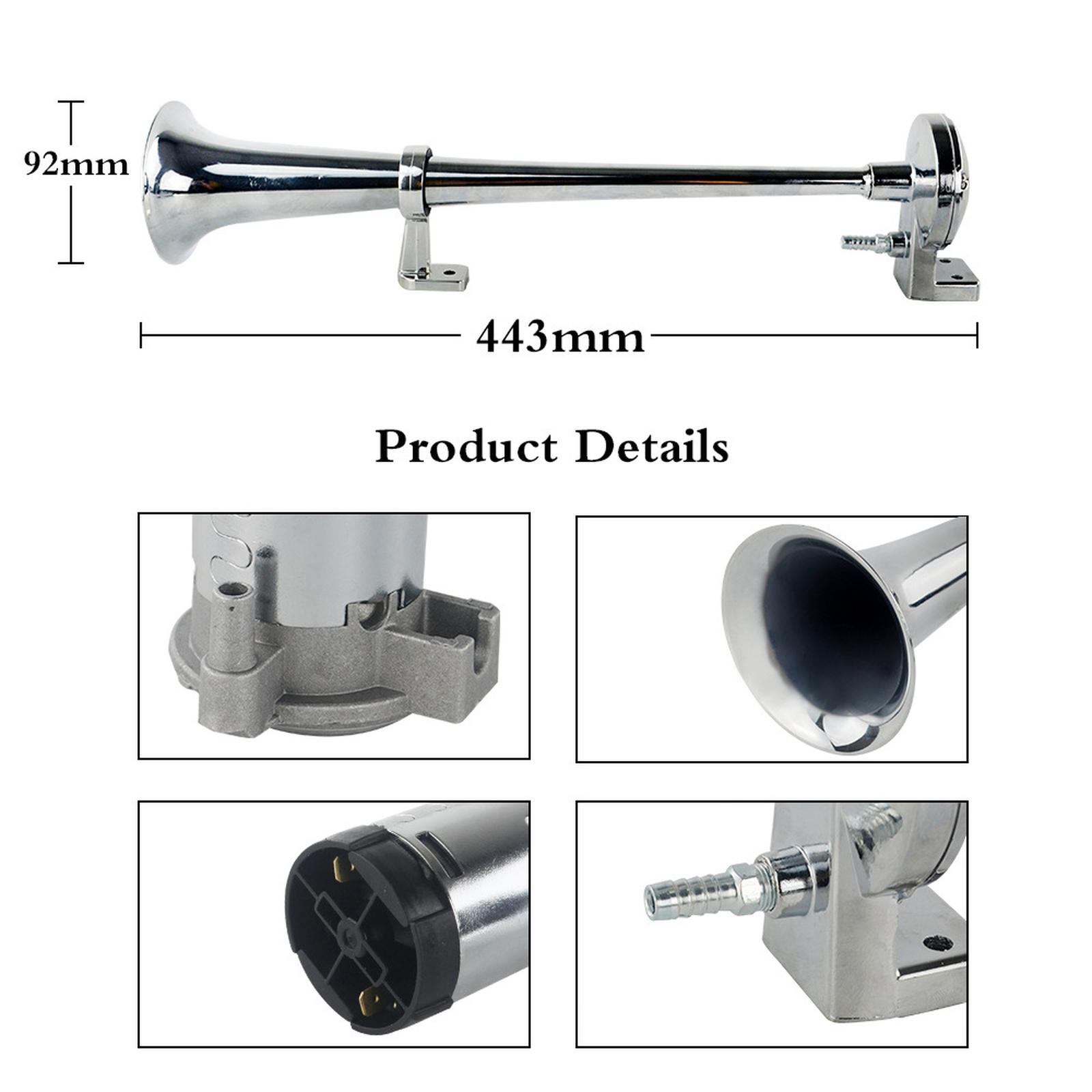 

110-120 дБ Настраиваемый Автомобильный Железнодорожный Гудок Одиночный Громкий Звук Электрический Гудок Грузовик Автомобиль Пневматический Гудок 12 В One Size