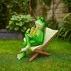 Resin Frog Sit Chair Sculpture Cute Frog Desktop Figurine Rocking Chair Frog Statue  Gift Giving
