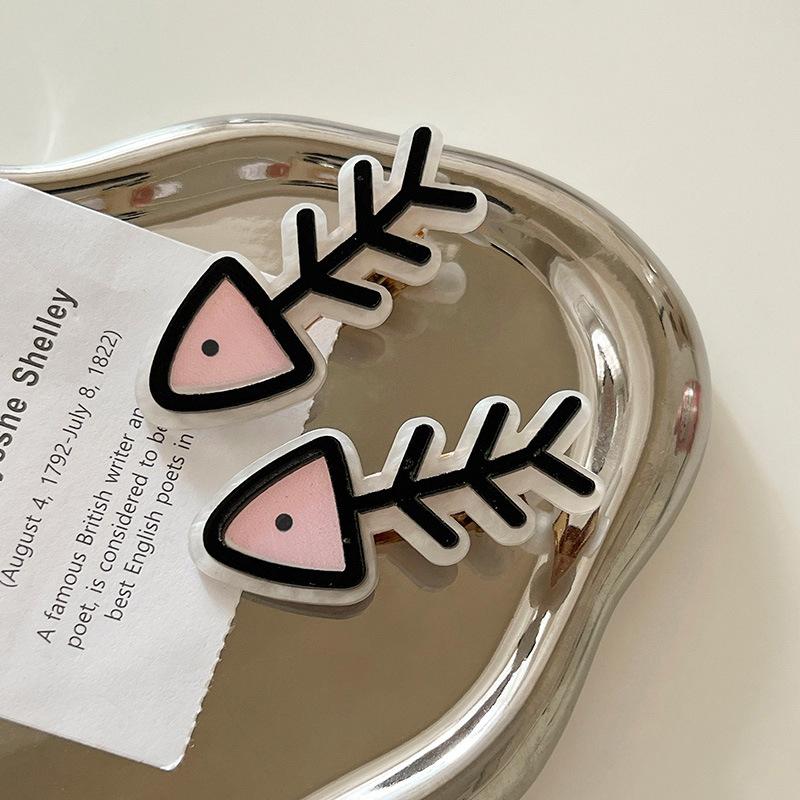 2 Stück/Los Damen Süße Niedliche Haaraccessoires Rosa Kleiner Fisch Haarspange Kinder Haarspangen Seite Entenschnabelspangen Mädchen Kopfschmuck