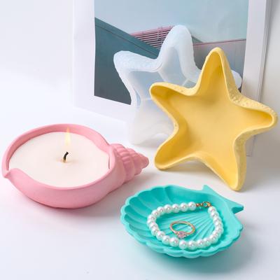 Držák na svíčku ve tvaru mušle Silikonová forma DIY Zásobník na ukládání mušlí Formy na výrobu řemesel Sádra Pryskyřice Květináč Odlévací forma Domácí dekorace