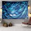 Blue Dragon Holding Stars Tapestry Room Decoration Wall Hanging for Living Room Bedroom, Dormitory, Birthday and Christmas Gifts