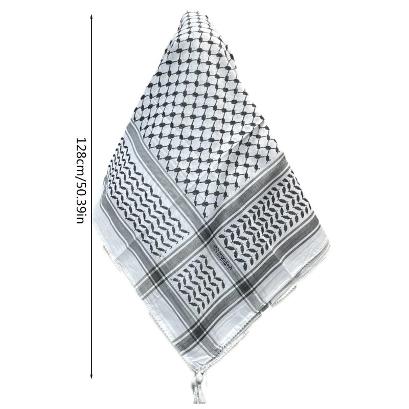 Versatile Headwrap Shemagh Scarf for Muslims Arab Keffiyeh Headscarf for Arabian Dubai Military Tactics Neck Wrap Shawl