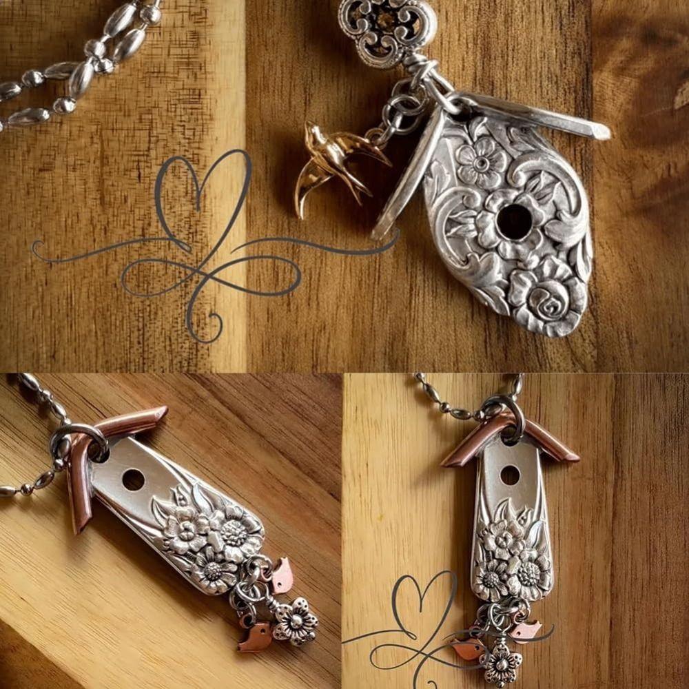 Handmade Birdhouse Necklace Vintage Charm Necklace 3D Birdhouse Pendant  Jewelry Accessories