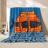 Multi Size Two Cats One Fish Pattern Blanket Flannel Material Soft Warm for All Seasons Home Outdoor Camping Picnics Gifts