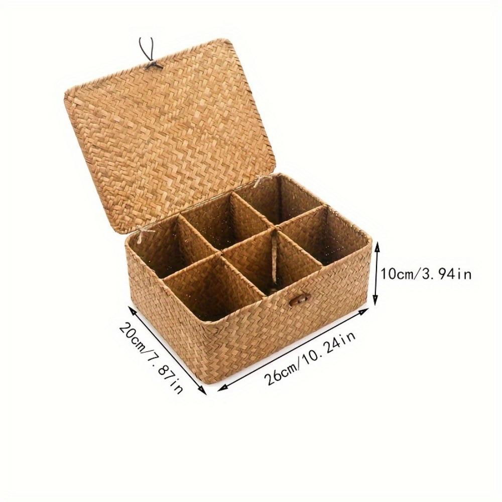 Корзина для хранения из морских водорослей ручной работы с крышкой место для хранения в гардеробе подарочная коробка для сувениров ящик для хранения вещей для организации дома 4288₽