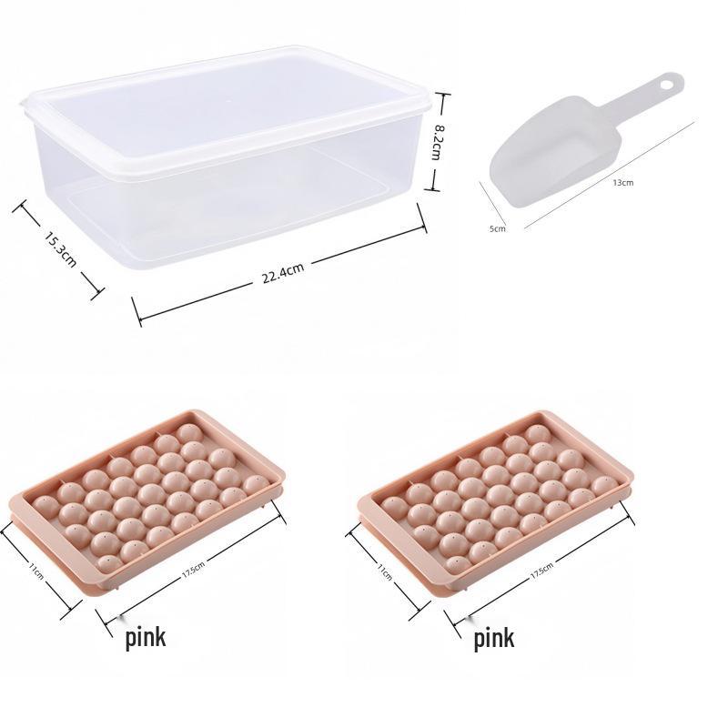 Spherical Ice Cube Tray with Lid for Ice Hockey - Makes 33 Cubes