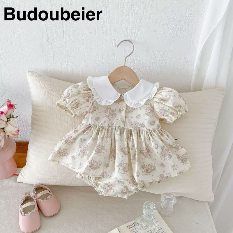 

Summer Outfit for Girls, Fresh and Cute Korean Style, Super Adorable and Stylish, Suitable for Full Month and 100-Day Celebrations, Outdoor Romper Image color 59