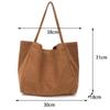 Simple Canvas Handbag For Women Large Capacity Tote Bag Travel Solid Color  Reusable Shoulder Bag