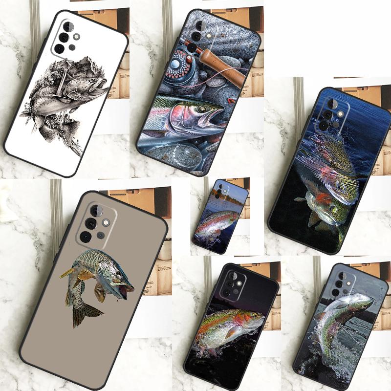 Vintage Trout Fishing Case For Samsung Galaxy A54 A34 A14 A15 A35 A55 A52 A32 A12 A51 A71 A33 A23 A13 A53 Coque