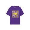 Li Ning Sports Basketball Series Logo Print Round Neck Short Sleeve T-Shirt Men Tops Purple AHSS597-5