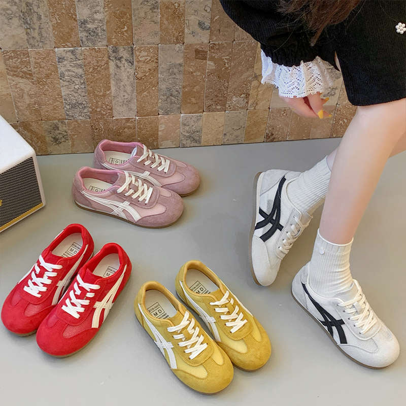 Casual Versatile Sports Shoes Retro Flat Red Board Shoes  New Spring and Summer Breathable Mesh German Training Shoes