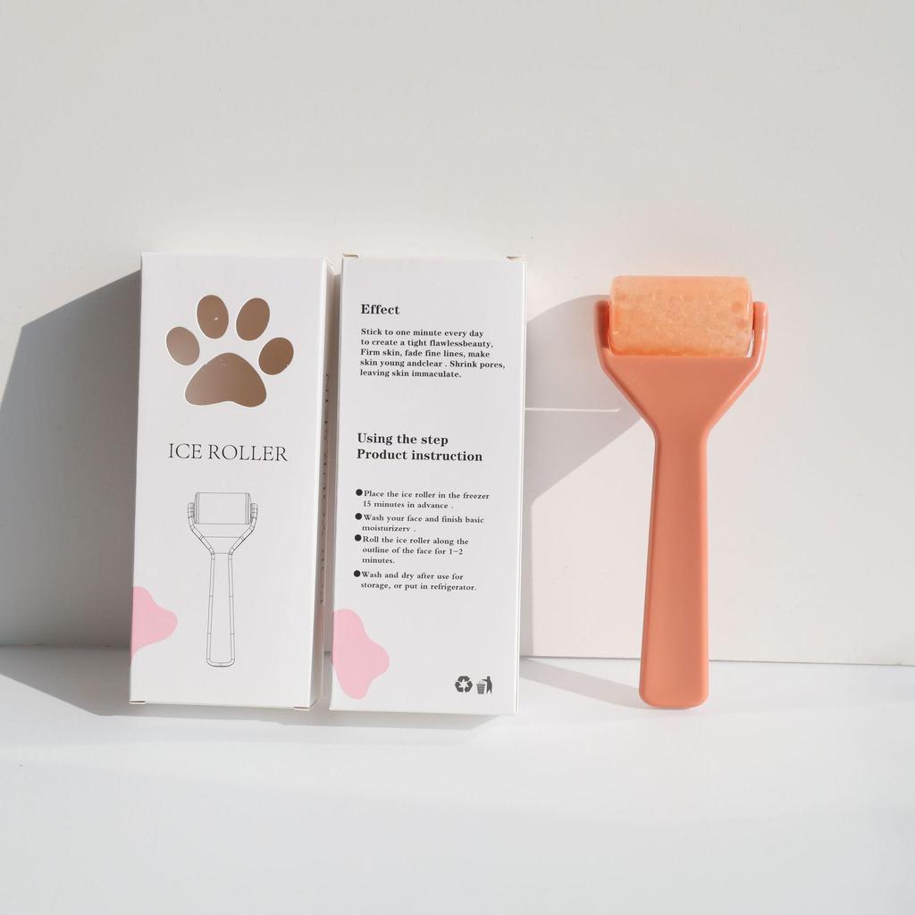 Maseur cu role de gheață translucid pentru față și piele