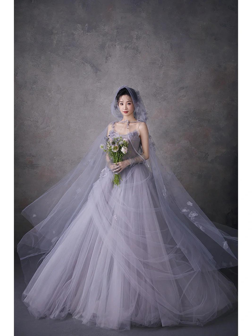 

Платье свадебное Мори лайт фея красивое фиолетовое пышное юбка цветная пряжа платье одежда L фиолетовый