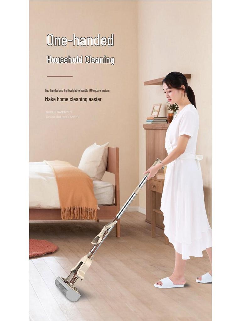 Totole Foldable Absorbent PVA Sponge Mop - Hands-Free, Large Squeeze Design for Easy Cleaning