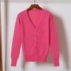 New Top with Long-sleeved Knitted Sweater Cardigan Sweater Women's Clothing Short Thin Coat