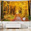 Foresta Autunnale Arancione Arazzo da Parete Appeso Luce Solare Decorativo Tappeto da Parete Bohemien Grande Mandala Indiano Poliestere Coperta Sottile