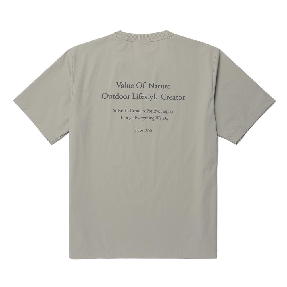 SNOWPEAK Syntech Lettering Short-sleeve T-shirt Fog Gray (S26MUSTS31)