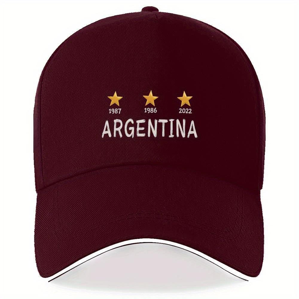 

1 Argentina National Team Baseball Cap Champion Star Badge 19862022 Black Adjustable Headgear Mens Sports Travel Adjustable