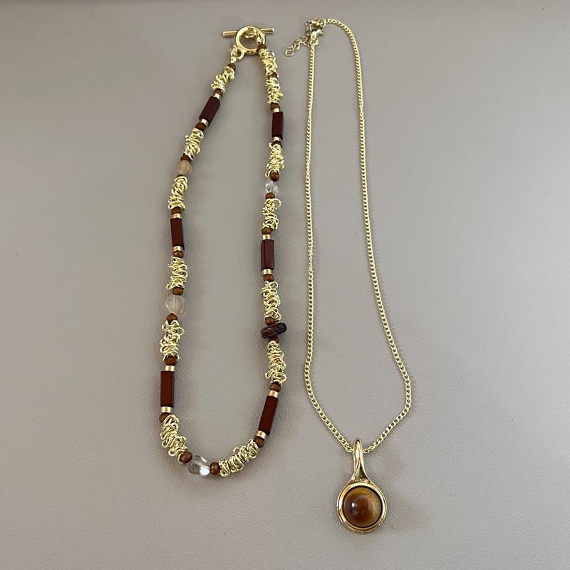 

Sun Star Zircon Necklace for Women Vintage Leather Necklace Double Layered Pendant Chain Choker Fashion Jewelry