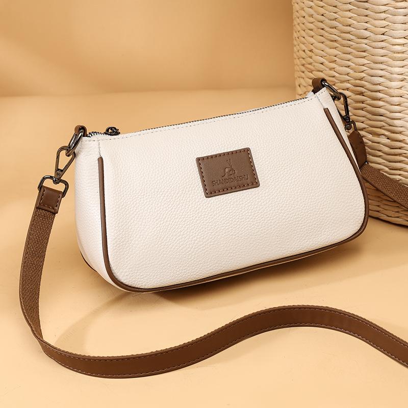 First Layer Cowhide Women'S High-End Underarm Bag, Shoulder Messenger Bag, Genuine Leather Commuter Women'S Bag