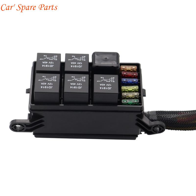 Y4UA 12V Fuses and Relays Box Holds 6 Slots Universal Waterproof Relays Box with Pre-Wired, Blade Fuses and Relays for Car CN
