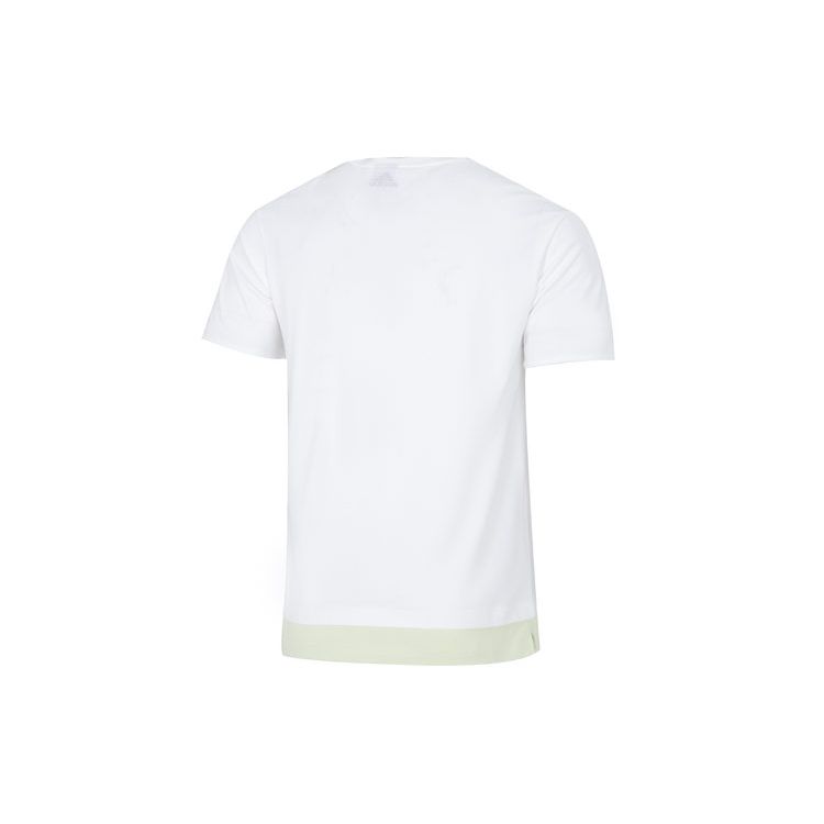 adidas Colorblock Two-In-One Sport Casual Short Sleeve T-Shirt Men Tops White HE9921