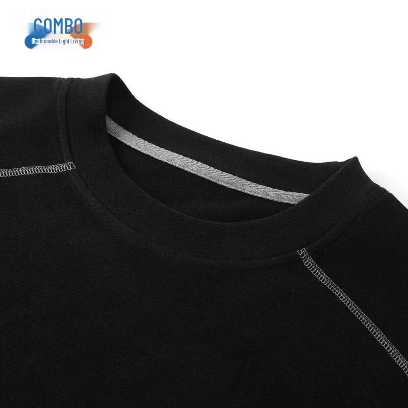 Combo Men's Thermal Faux-Two Piece Long Sleeve Crewneck T-Shirt