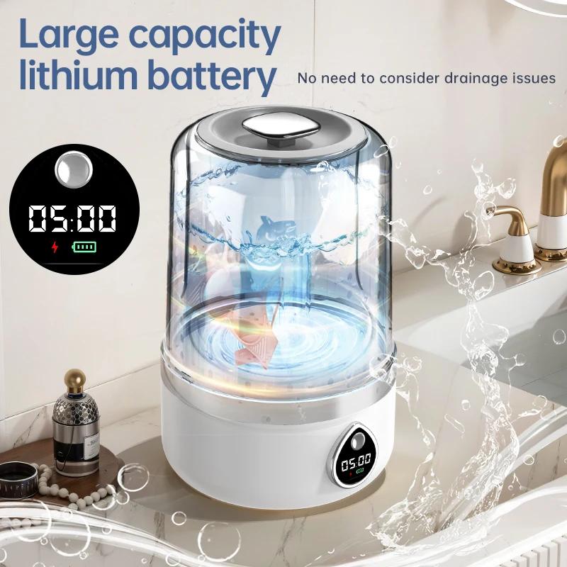 TINSOL New Mini Portable Washing Machine USB Charging Support Silent Fully Automatic Wash Essential for Dorms and Travel