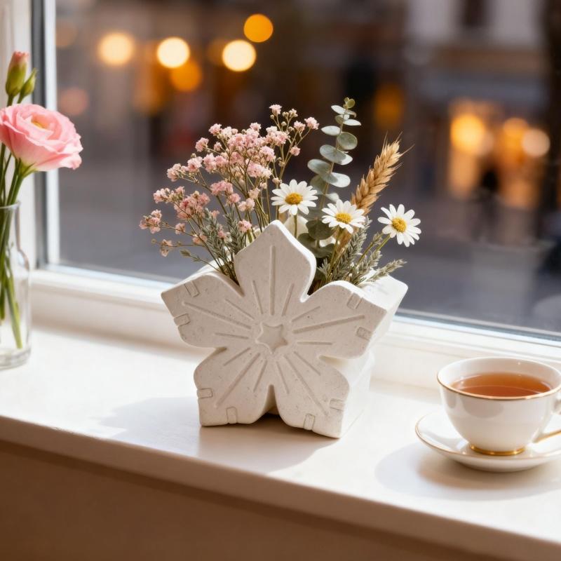 Reusable Silicones Flower Pot Mold For Handmade Epoxy Resin Creation And Soap Making Projects