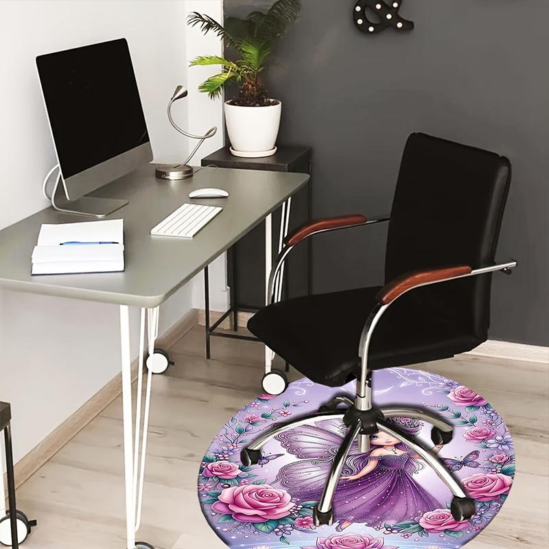1PC Fairy Non-Slip Floor Round carpet, Office, family, bedroom, Large Area Rug Indoor Rugs,  Durable PolyesterH0334