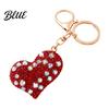 Heart Shaped Key Holder Sparkling Rhinestone Love Keychain  Zinc Alloy Car Ring Ring Handbags Backpacks Purse Charm Accessory Gift for Women Chain