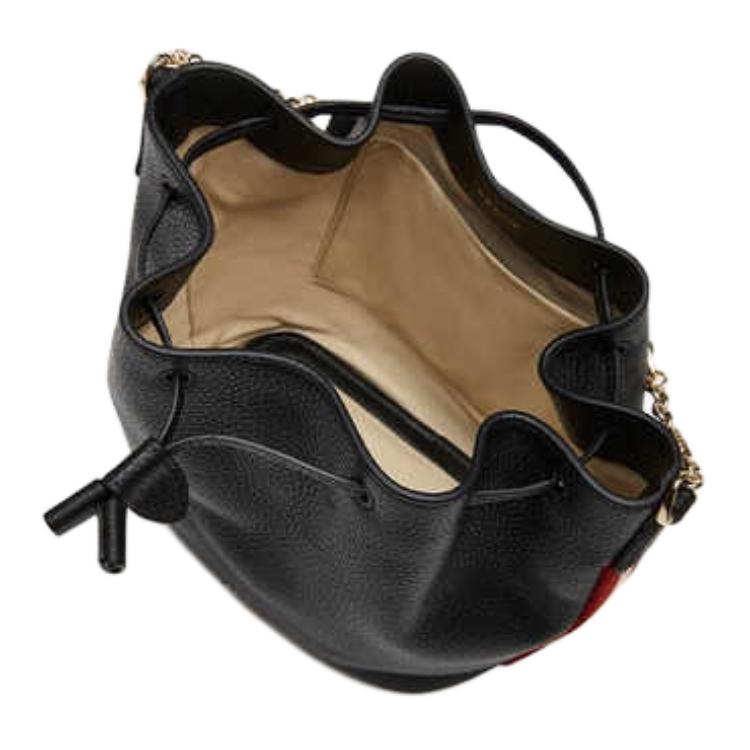 Bally Logo Bucket Bag Leather Mini Handbag Women Handbags Black 6230742