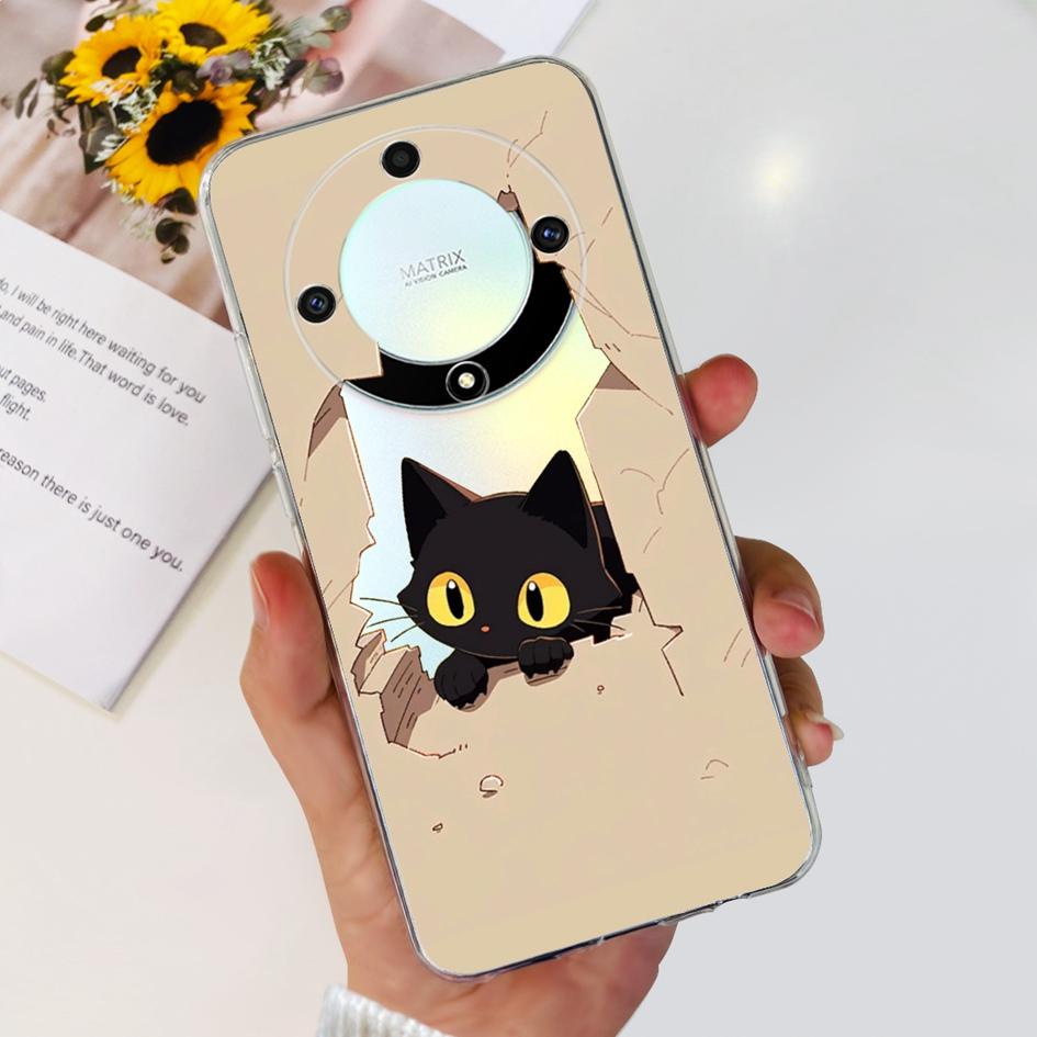 For Honor X9b 5G Case ALI-NX1 Popular Flower Soft Clear Silicon TPU Cover For Honor X9a RMO-NX1 HonorX9 ANY-NX1 Shockproof Funda