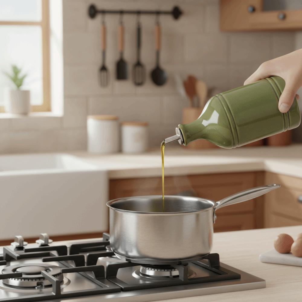 Ceramic Nordic Retro Olive Oil Bottle Light-blocking Bottle Body Vinegar Bottle  Dinning Table