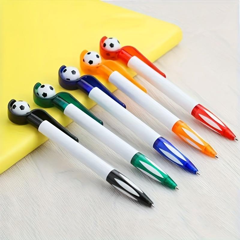 Cartoon Soccer Shape Ballpoint Pen, 0.5mm Retractable Black Plastic Pen, Random Color