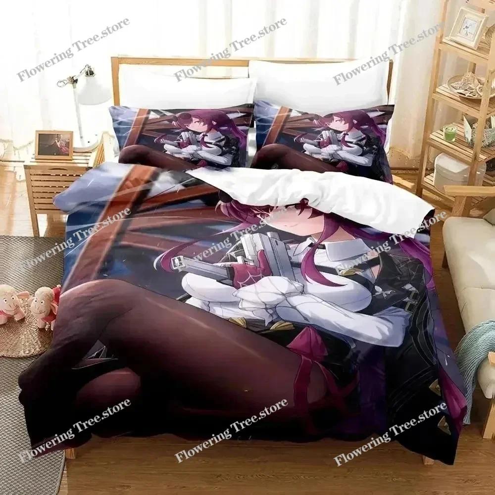 Anime Honkai Star Rail Bedding Set Duvet Cover Bed Set Quilt Cover Pillowcase Comforter King Queen Size Boys Adult Bedding Set