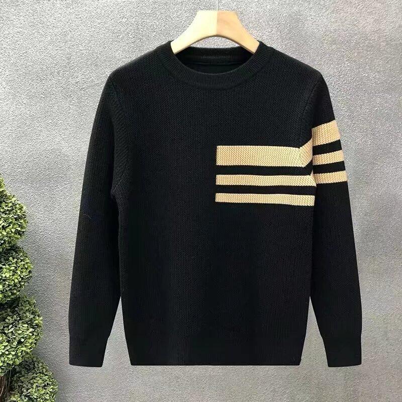 Pánský svetr Jaro 2024 Patchwork Různé barvy K pokožce šetrná látka Módní Všestranný top Ležérní S dlouhým rukávem Spodní tričko