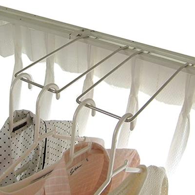Set of 2 Long Curtain Rail Parts for Double Curtain Laundry Storage Indoor Clothes Drying Stainless Made In Japan Rails, Hangers, Rack, Rack, 18-8