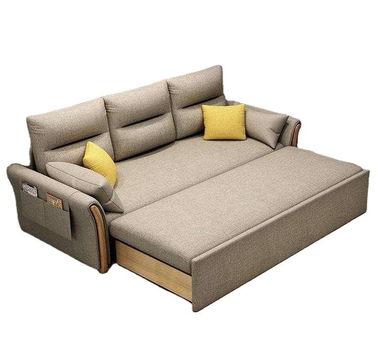 Modern Minimalist Expandable Fabric Upholstered Leisure Sofa Bed Armchair Office Living Room Bedroom Sofa Bed