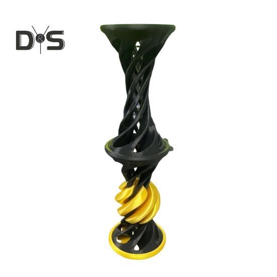 3D Printed Spiral Toy with Launching Ball Impossible Pyramid Passthrough Sculpture Vortex Thread Illusion Stress Relief Kids Adults Mini Spiral