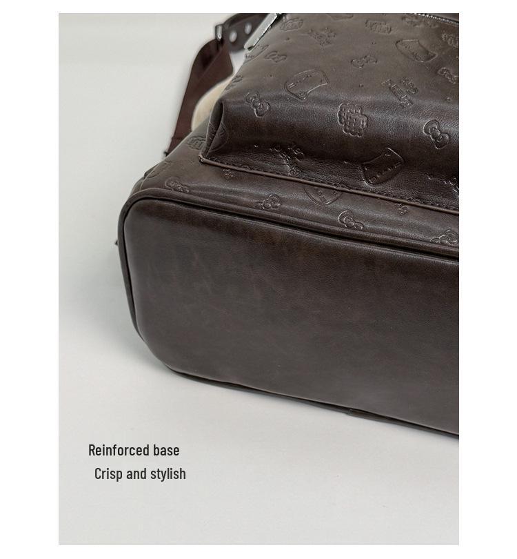 Korean Retro Light Luxury Women's Large-Capacity Cartoon Embossed Commuter Backpack