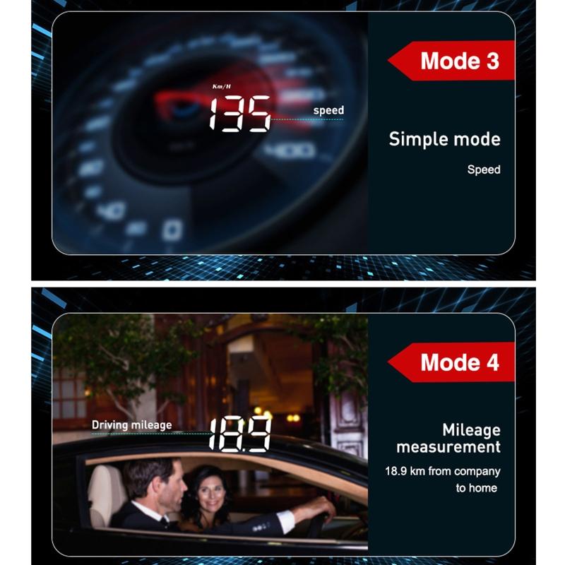Car HUD Head-Up Display Car-Styling Overspeed Warning Projector for Safe Driving