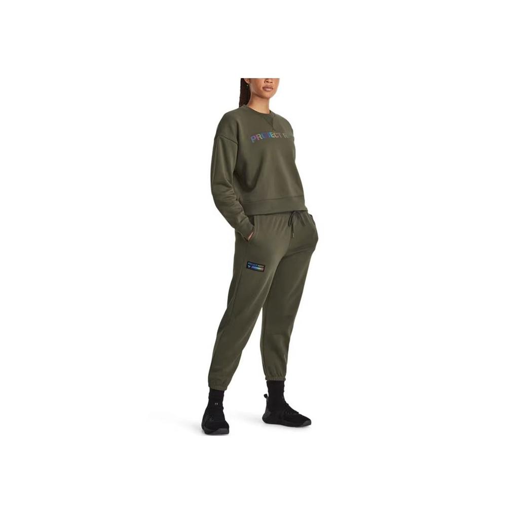 Under Armour Pantaloni in Terry Project Rock Donna Pantaloni Verdi 1380196-390