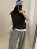 Korean style minimalist stand-collar sleeveless knit sweater for women, early spring new loose and simple button layering vest outerwear