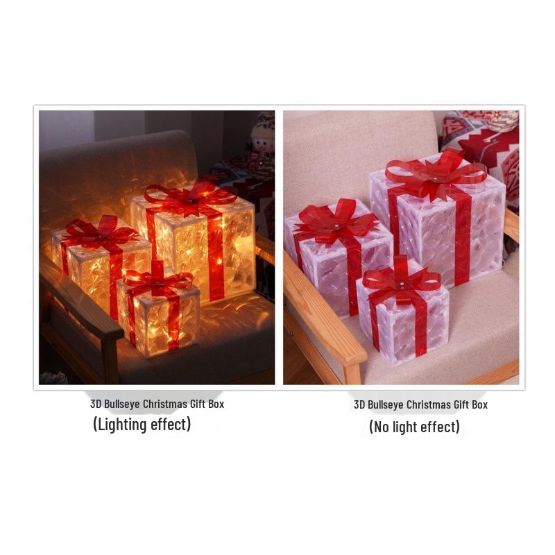 Cross-Border Christmas Luminous Gift Box Set: Outdoor Decorative Lights for Courtyard & Mall Display